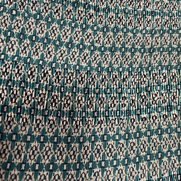 Max Studio Dress Smocked Top Striped Lined Green Teal‎ Size Medium Shirred Lined - Picture 11 of 15